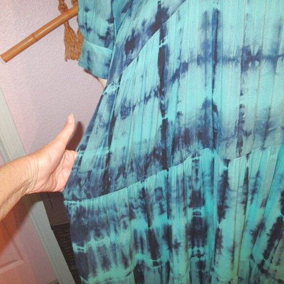 Natural Life Rebecca Womens Dress Size S Pockets Woven Midi Tiered Babydoll Boho - Picture 3 of 12